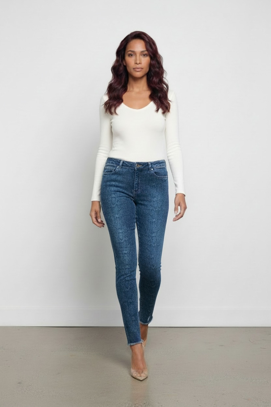 INC International Concepts High Rise Skinny Snake Print Jeans